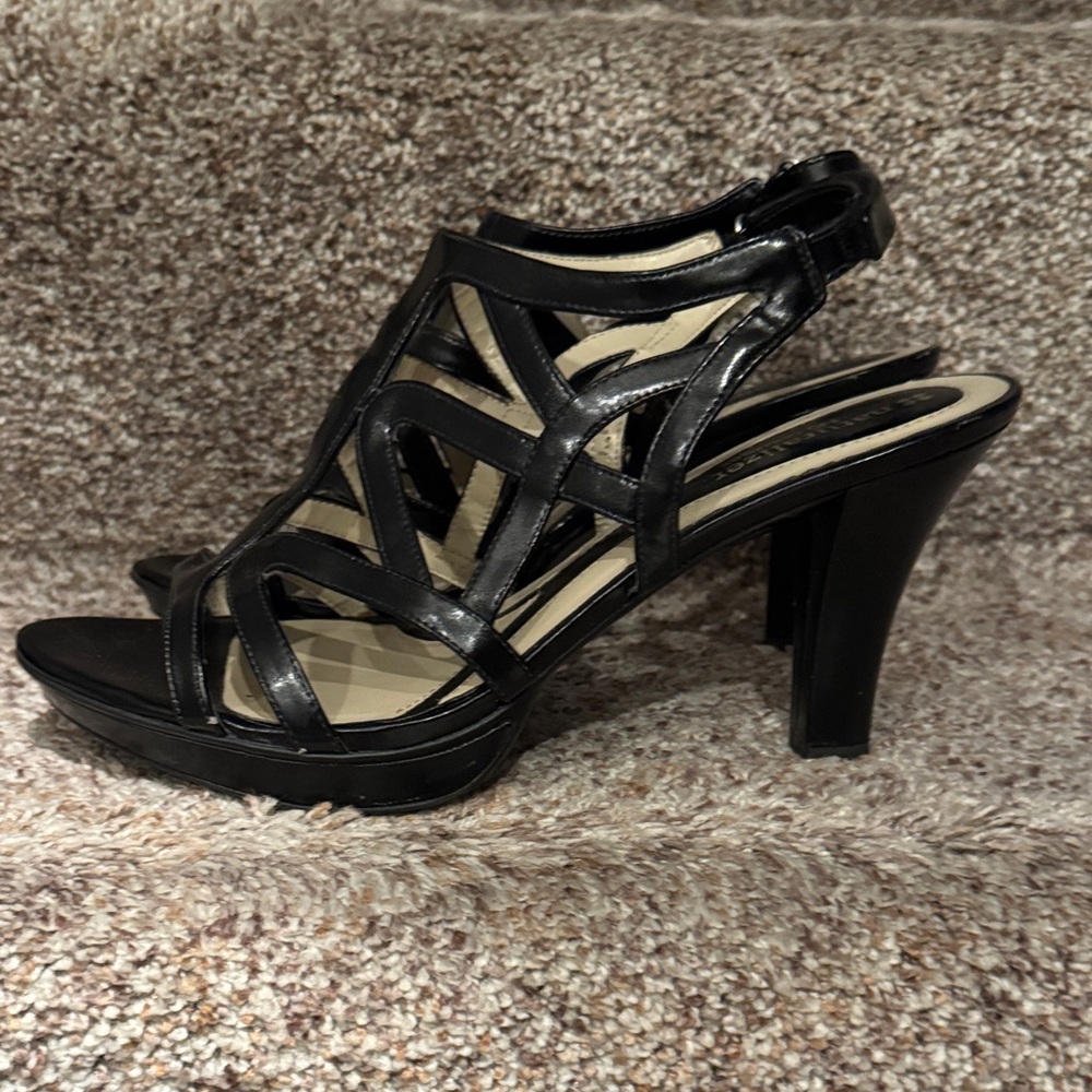 Strappy Black Heeled Sandals